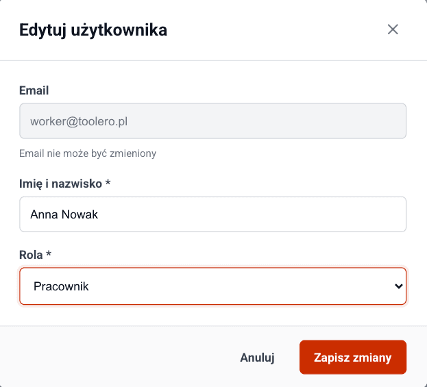 Matryca uprawnień i ról w panelu ustawień